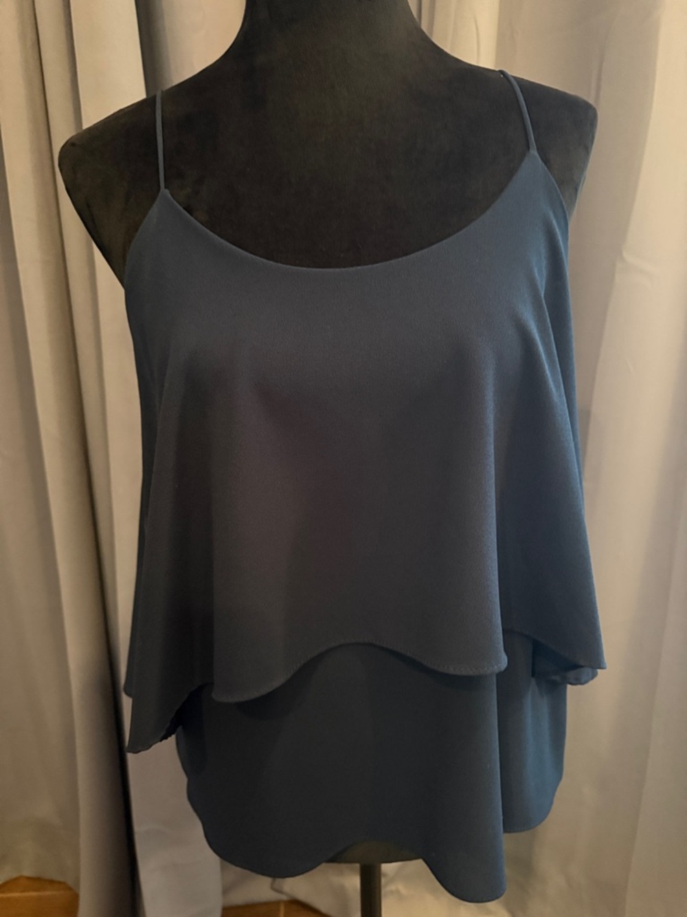 Paper Crane Navy Layered Spaghetti-Strap Camisole or blouse